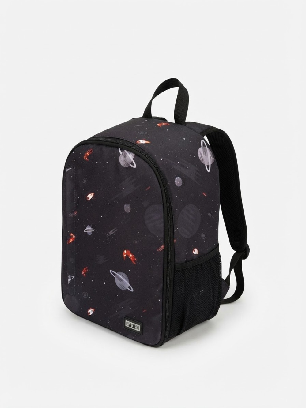 Black Space-Print Men's Backpack
